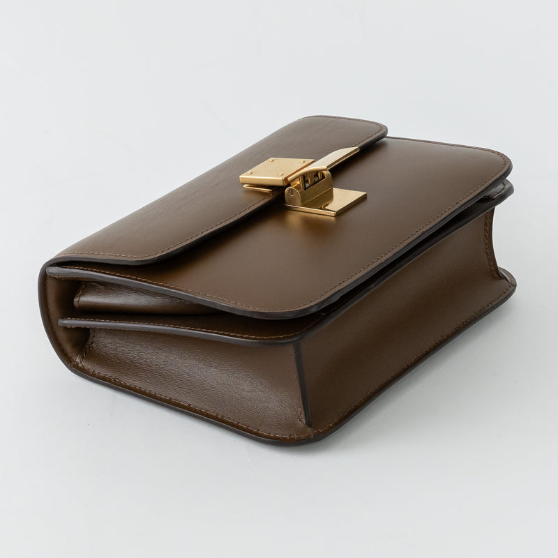 Celine Brown Box Calfskin Leather Teen Classic Box Bag
