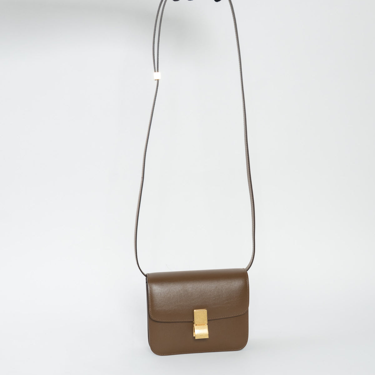 Celine Brown Box Calfskin Leather Teen Classic Box Bag