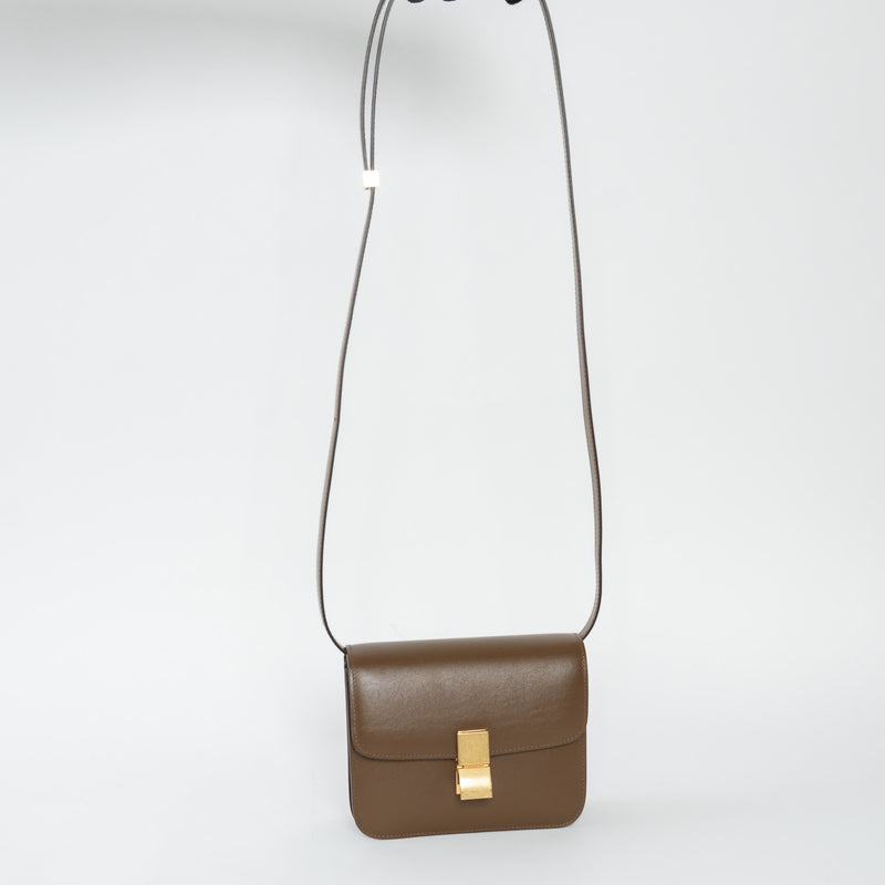 Celine Brown Box Calfskin Leather Teen Classic Box Bag