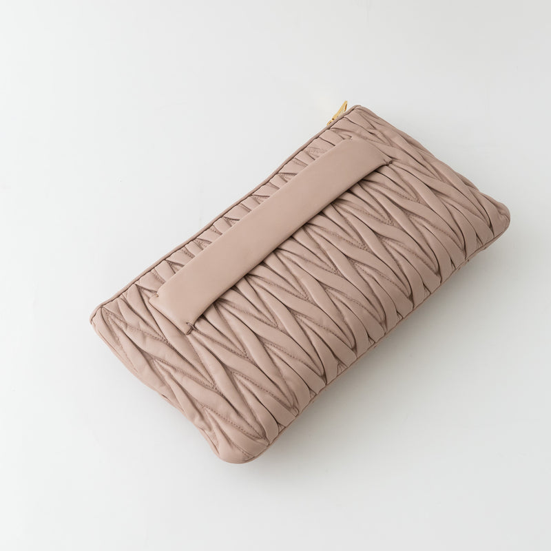 Miu Miu Blush Pink Zip Leather Clutch