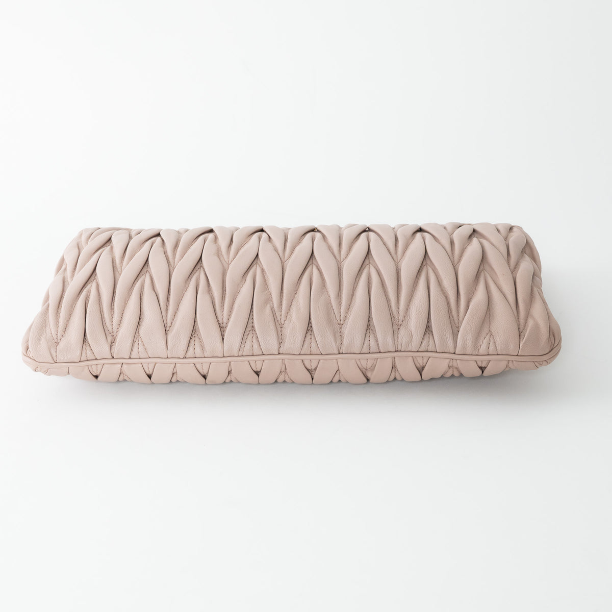 Miu Miu Blush Pink Zip Leather Clutch