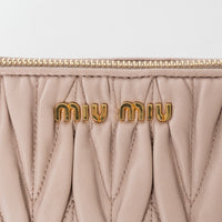 Miu Miu Blush Pink Zip Leather Clutch