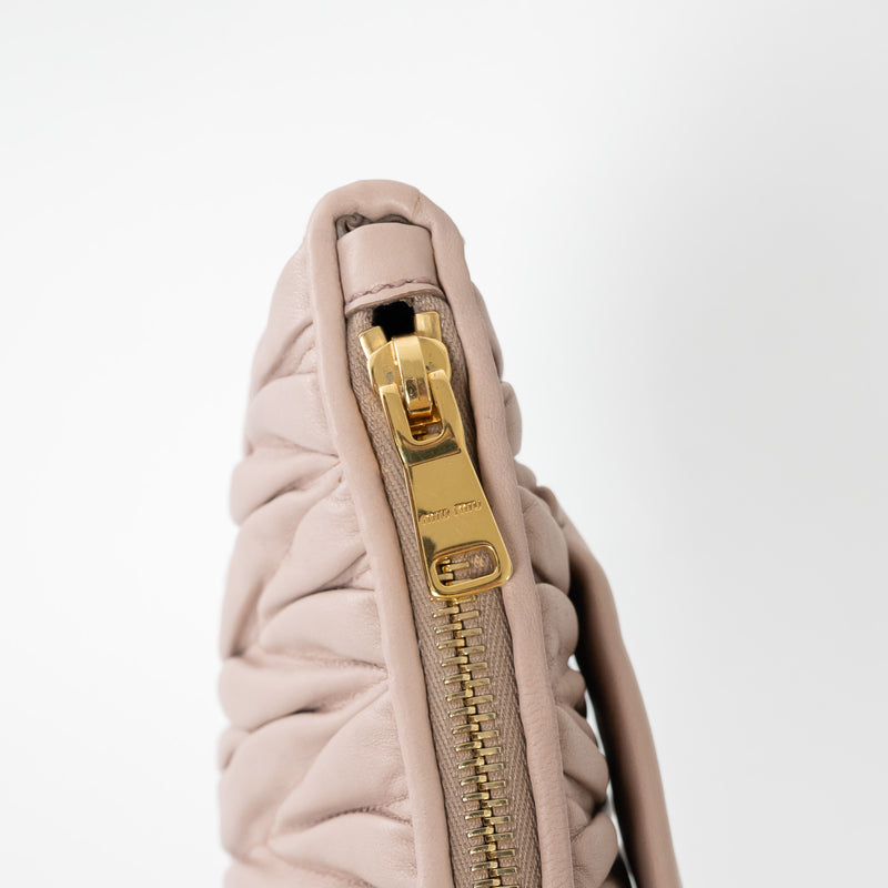 Miu Miu Blush Pink Zip Leather Clutch