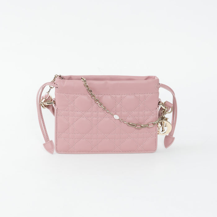 Dior Pink Cannage Lambskin Leather Lady Dior Milly Mini Bag