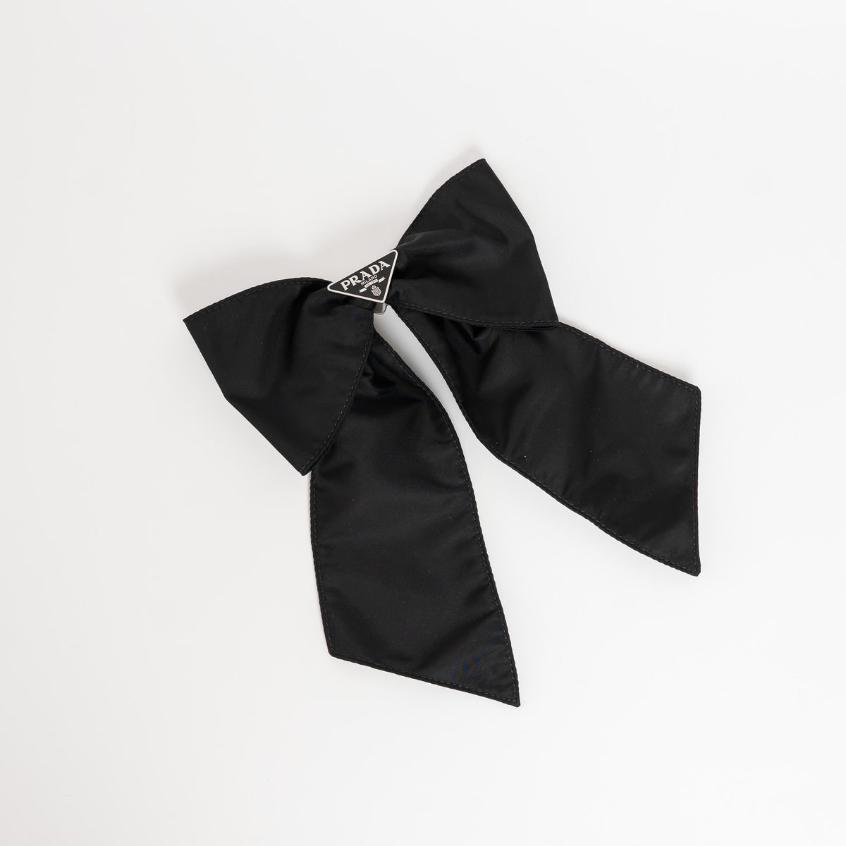 Prada Black Re-Nylon Bow Hair Clip