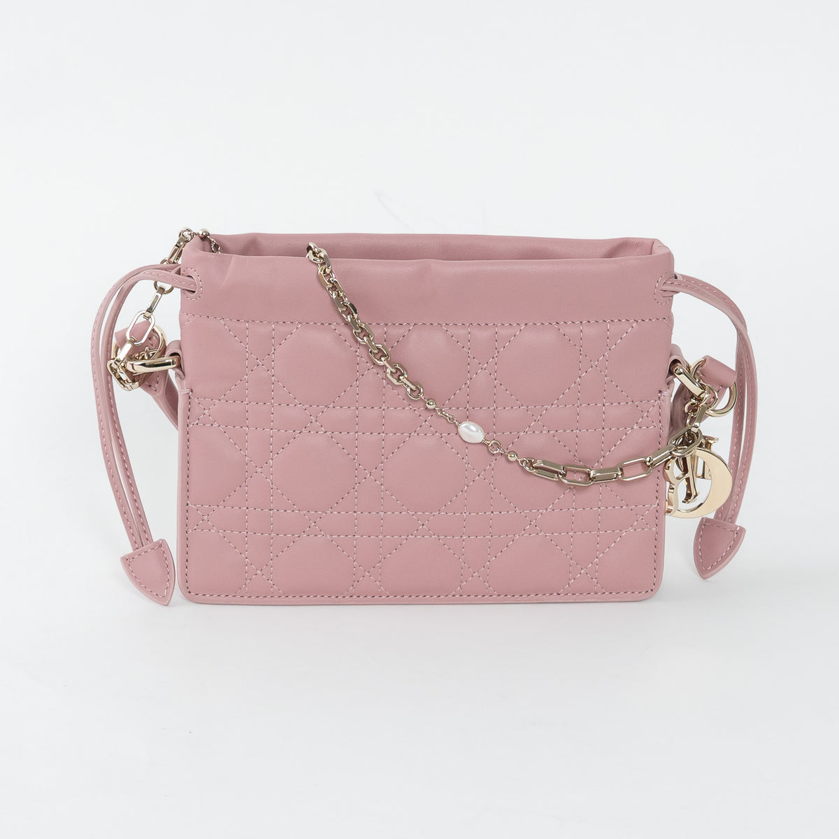 Dior Pink Cannage Lambskin Leather Lady Dior Milly Mini Bag