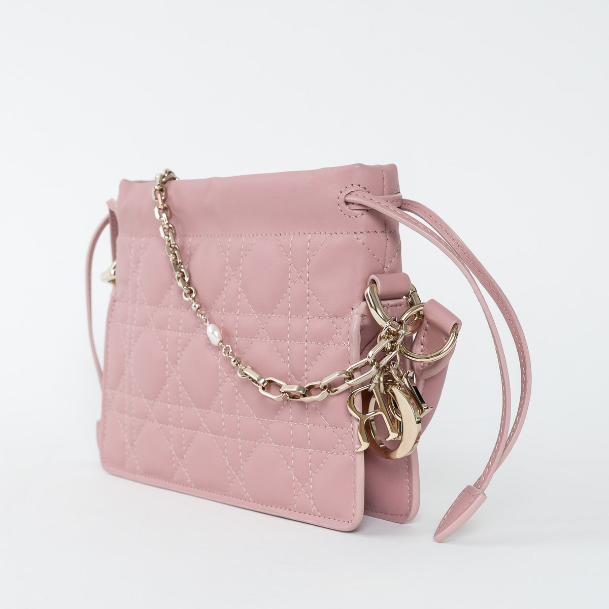 Dior Pink Cannage Lambskin Leather Lady Dior Milly Mini Bag