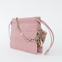 Dior Pink Cannage Lambskin Leather Lady Dior Milly Mini Bag