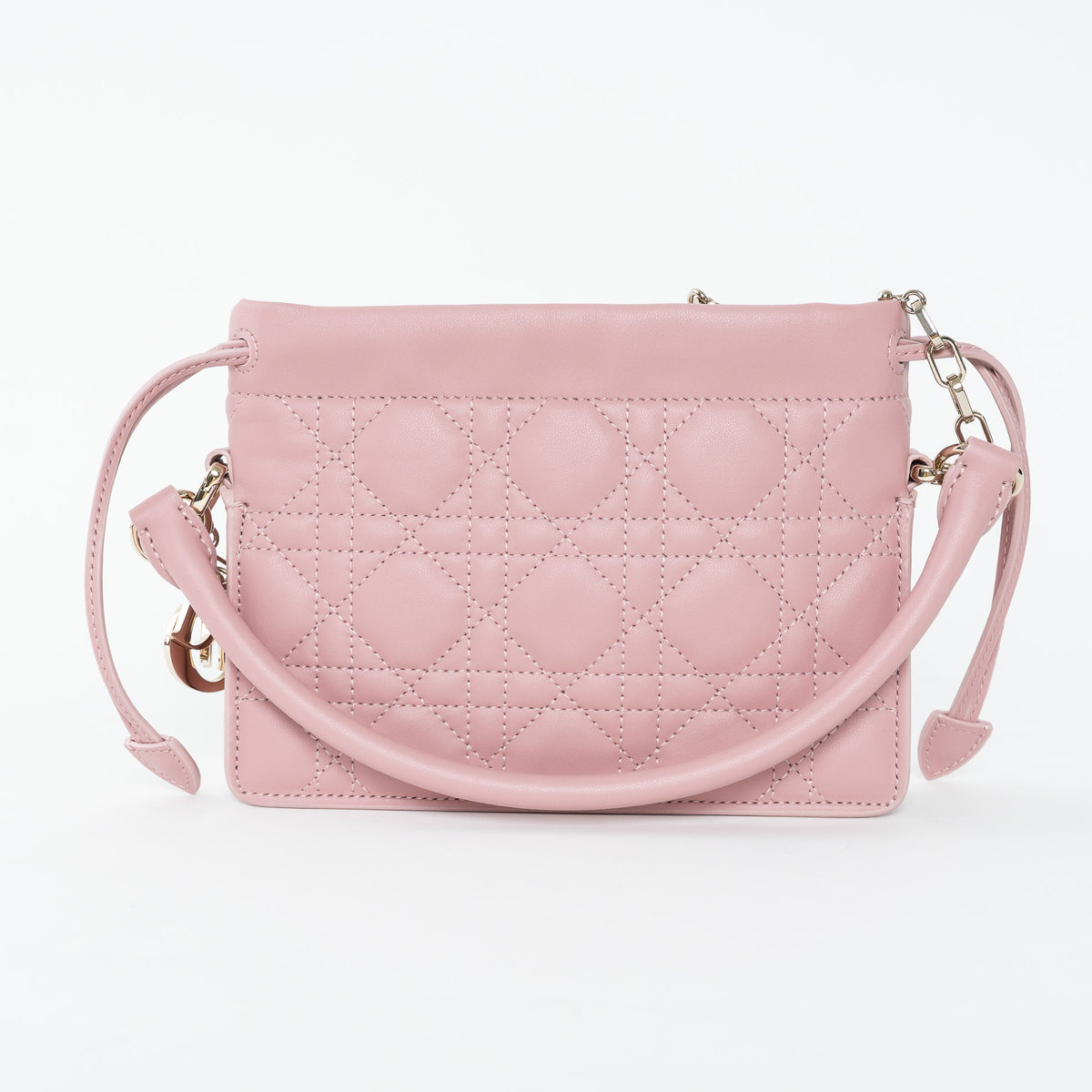 Dior Pink Cannage Lambskin Leather Lady Dior Milly Mini Bag