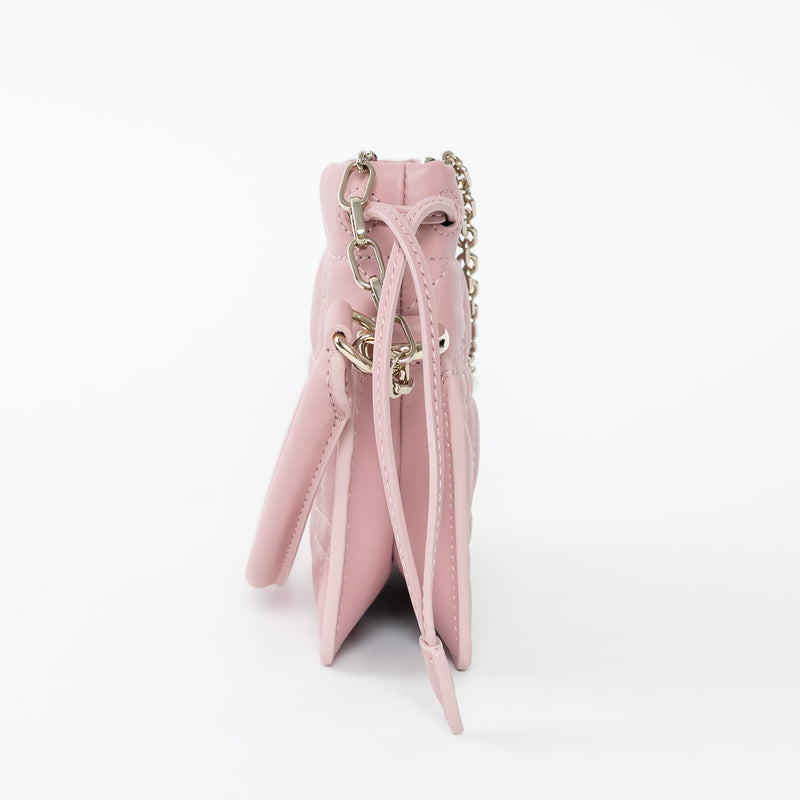 Dior Pink Cannage Lambskin Leather Lady Dior Milly Mini Bag