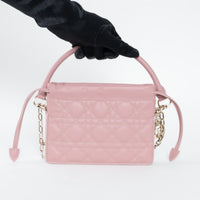 Dior Pink Cannage Lambskin Leather Lady Dior Milly Mini Bag