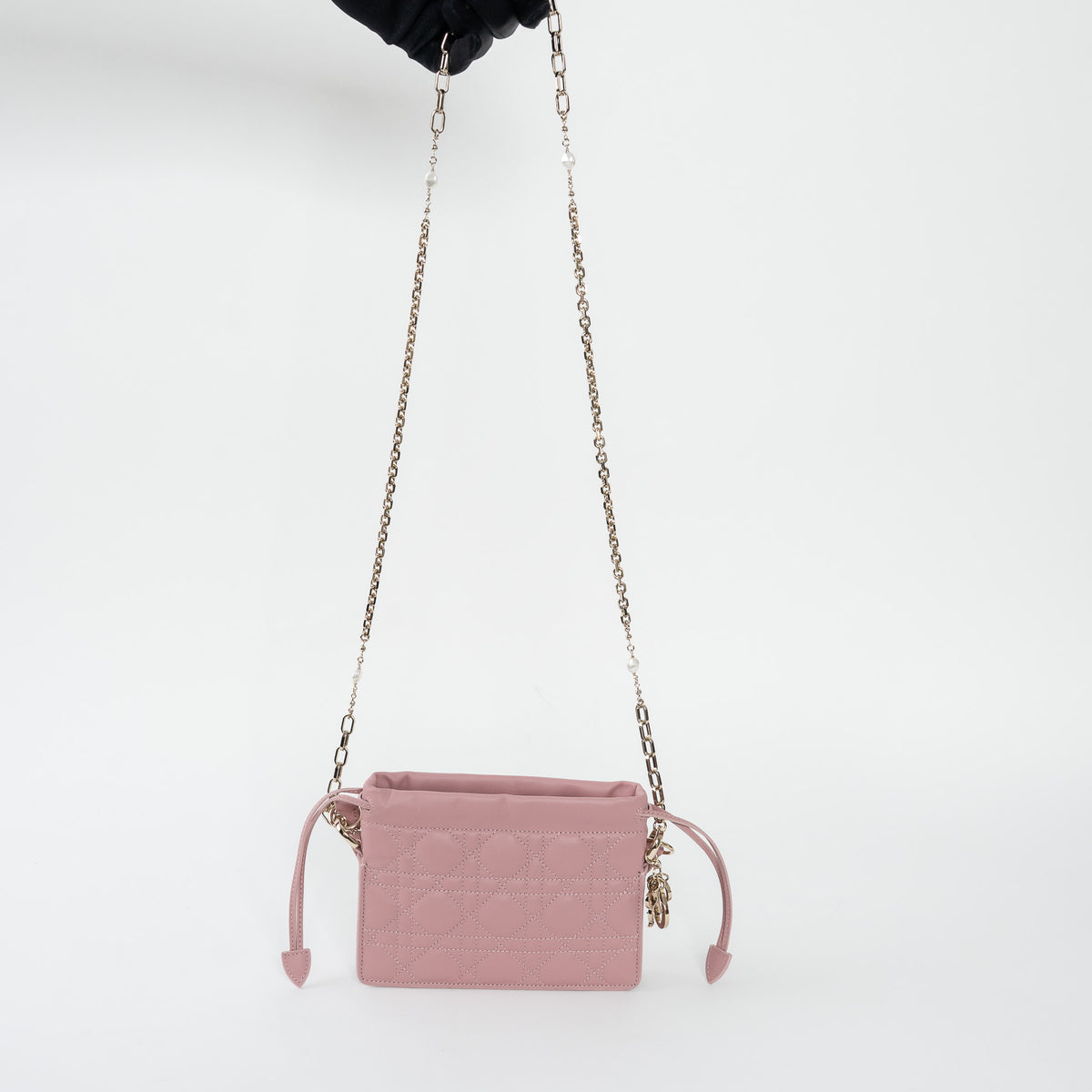 Dior Pink Cannage Lambskin Leather Lady Dior Milly Mini Bag