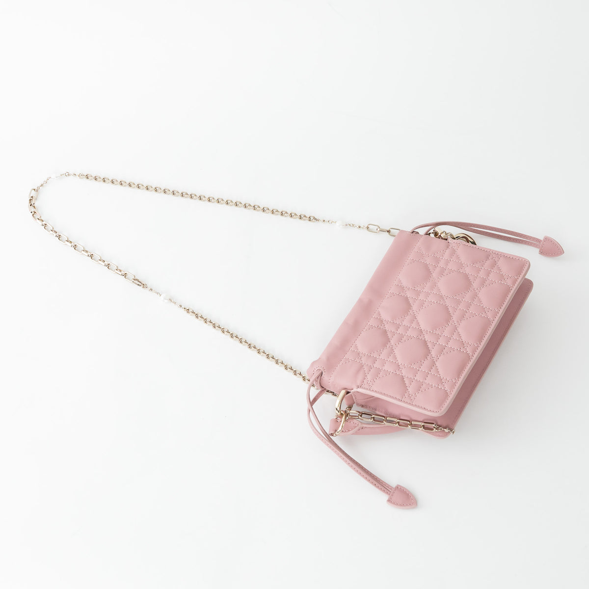 Dior Pink Cannage Lambskin Leather Lady Dior Milly Mini Bag