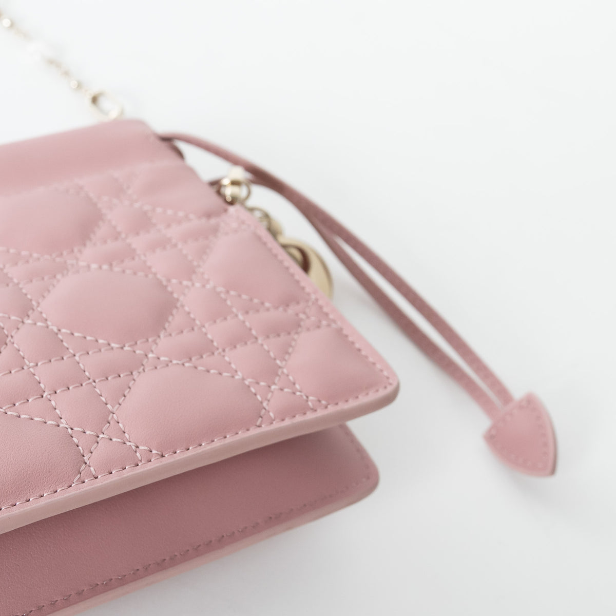 Dior Pink Cannage Lambskin Leather Lady Dior Milly Mini Bag