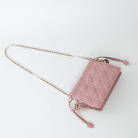 Dior Pink Cannage Lambskin Leather Lady Dior Milly Mini Bag