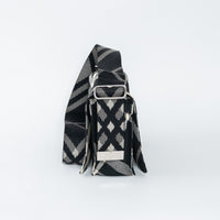 Burberry Black and White Check Trench Canvas Crossbody Bag