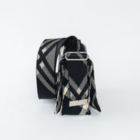 Burberry Black and White Check Trench Canvas Crossbody Bag