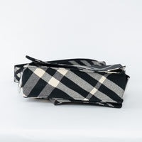 Burberry Black and White Check Trench Canvas Crossbody Bag