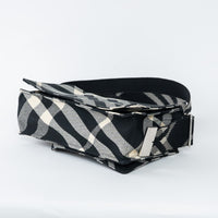 Burberry Black and White Check Trench Canvas Crossbody Bag