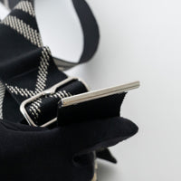 Burberry Black and White Check Trench Canvas Crossbody Bag