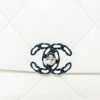 Pre-Loved Chanel™ White Calfskin Leather Medium 19 Flap Bag