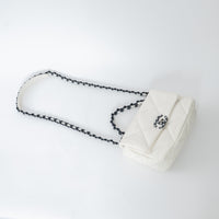 Pre-Loved Chanel™ White Calfskin Leather Medium 19 Flap Bag