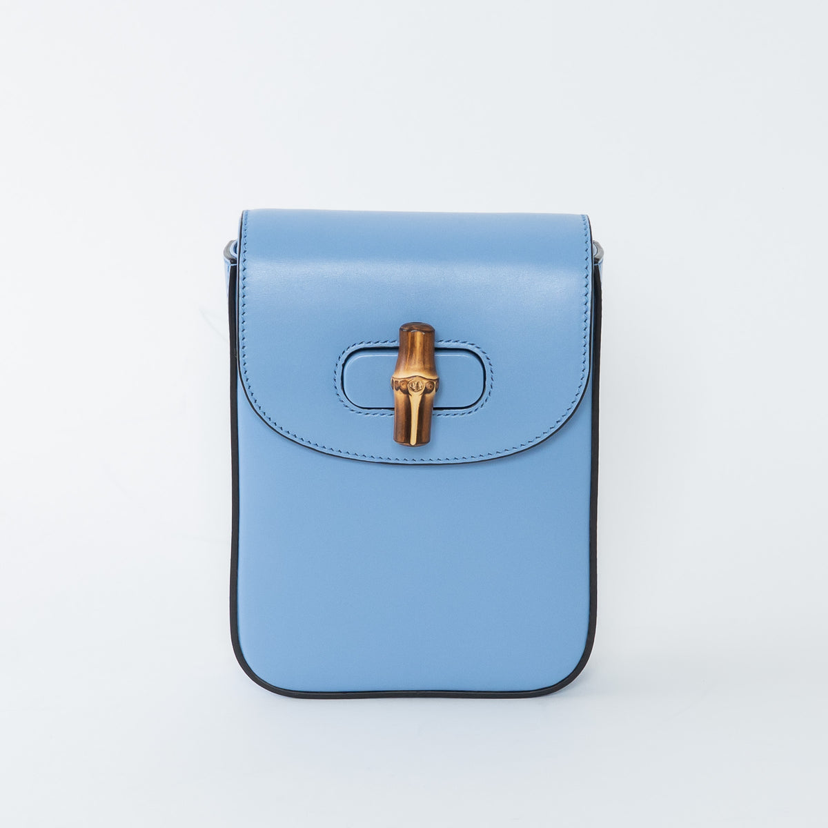 Gucci Sky Blue Calf Leather Bamboo Mini 3WAY Shoulder Bag