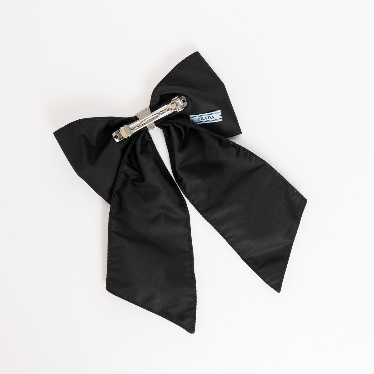 Prada Black Re-Nylon Bow Hair Clip