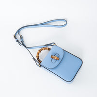 Gucci Sky Blue Calf Leather Bamboo Mini 3WAY Shoulder Bag