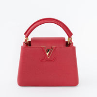 Louis Vuitton Scarlett Red Taurillon Leather Capucines Mini Handbag