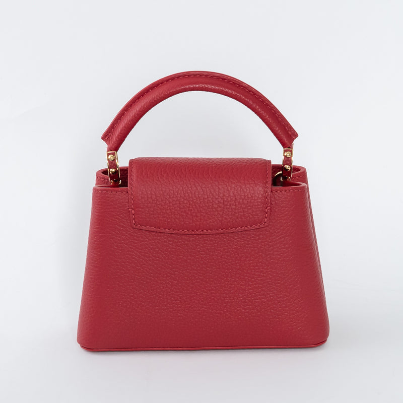 Louis Vuitton Scarlett Red Taurillon Leather Capucines Mini Handbag