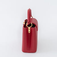 Louis Vuitton Scarlett Red Taurillon Leather Capucines Mini Handbag