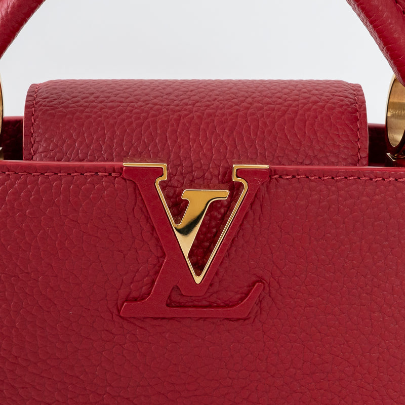 Louis Vuitton Scarlett Red Taurillon Leather Capucines Mini Handbag