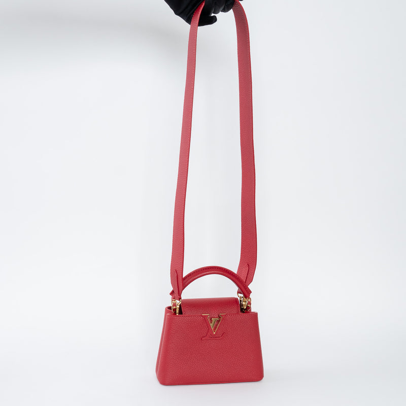 Louis Vuitton Scarlett Red Taurillon Leather Capucines Mini Handbag