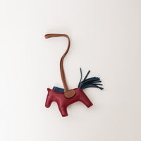 Hermes Rubis and Bleu de Malte Swift Leather PM Rodeo Bag Charm