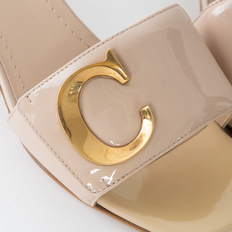 Dior Beige Patent Leather C'est Sandals Size 37.5/39