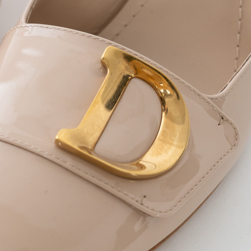 Dior Beige Patent Leather C'est Slingback Sandals Size 38/38.5