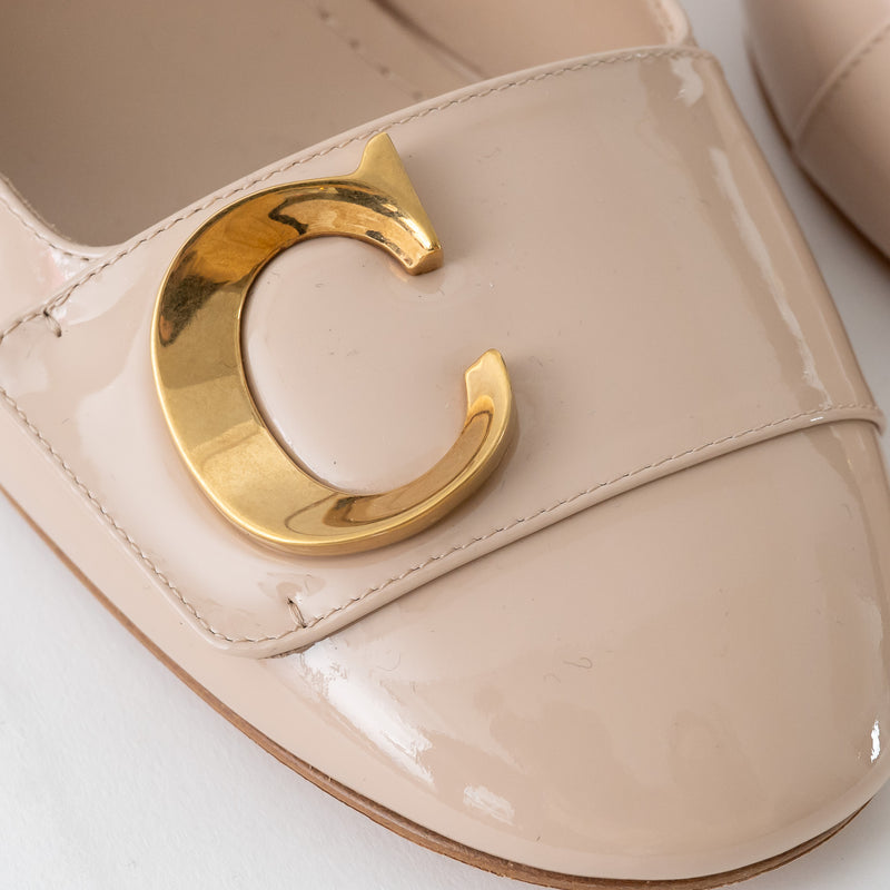 Dior Beige Patent Leather C'est Slingback Sandals Size 38/38.5