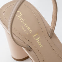 Dior Beige Patent Leather C'est Slingback Sandals Size 38/38.5