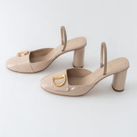 Dior Beige Patent Leather C'est Slingback Sandals Size 38/38.5