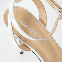 Mach & Mach White Satin Wonder Tulip Sandals Size 38