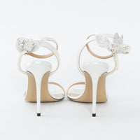 Mach & Mach White Satin Wonder Tulip Sandals Size 38