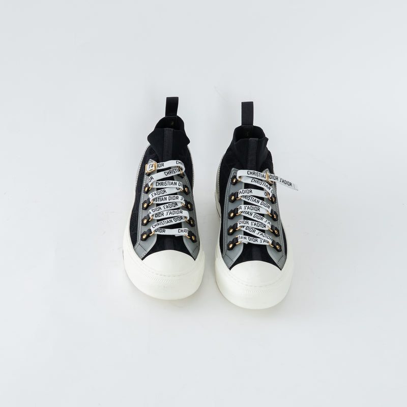 Dior Black Cotton Knit Walk'n'Dior Sneakers Size 37/38