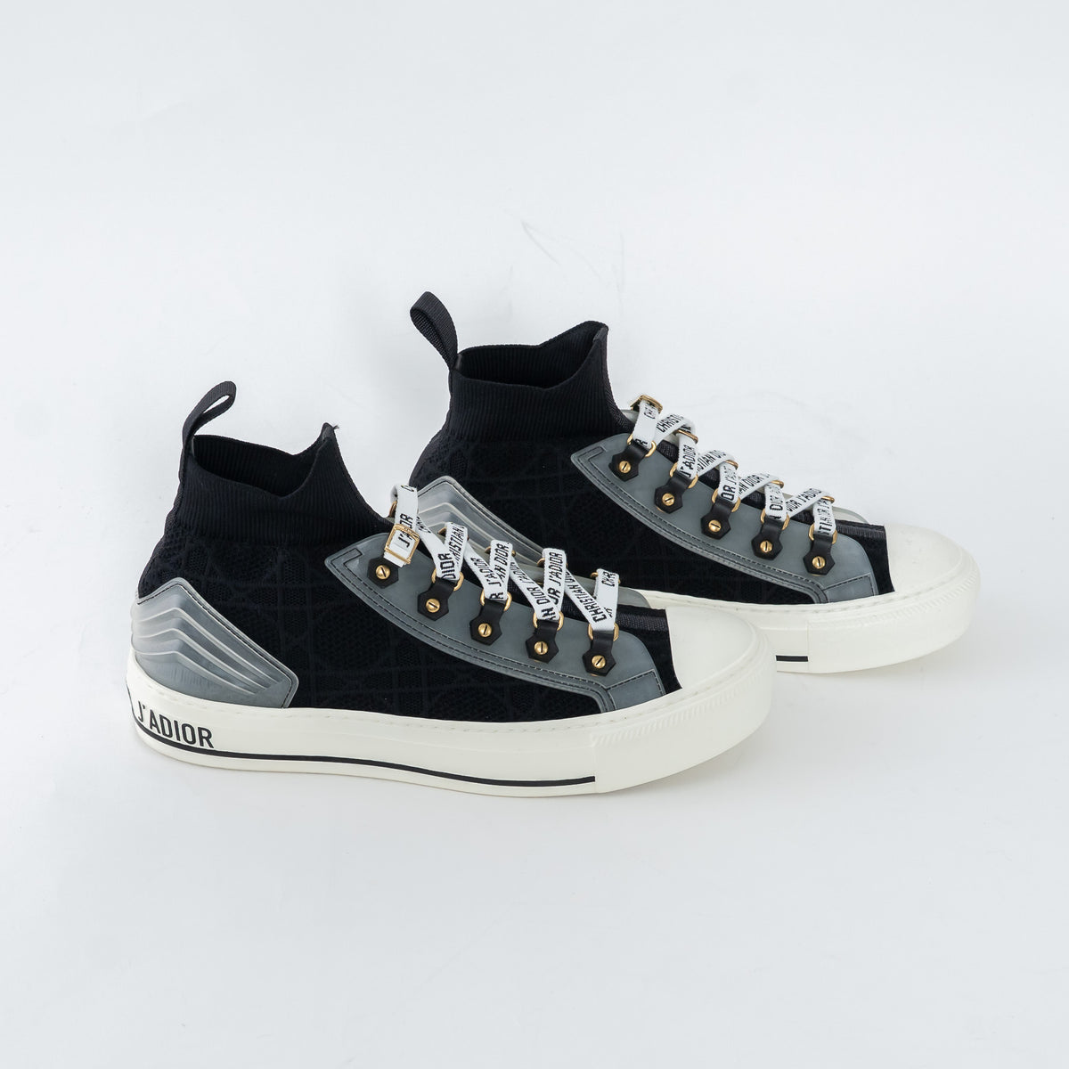 Dior Black Cotton Knit Walk'n'Dior Sneakers Size 37/38