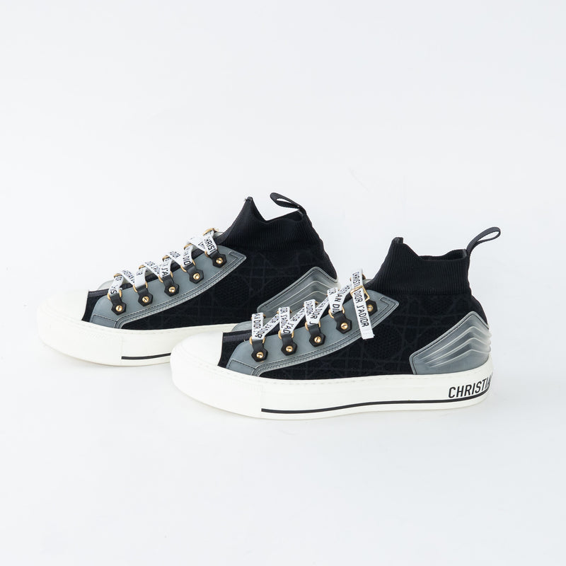 Dior Black Cotton Knit Walk'n'Dior Sneakers Size 37/38