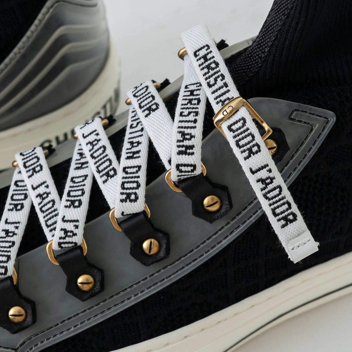 Dior Black Cotton Knit Walk'n'Dior Sneakers Size 37/38