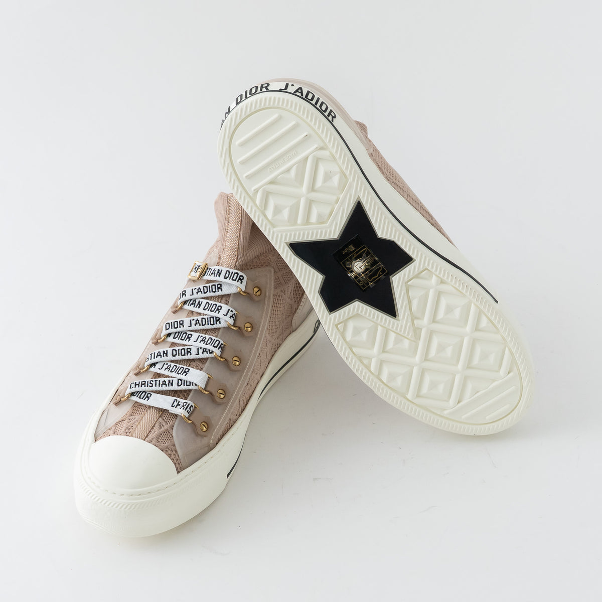 Dior Tan Cotton Knit Walk'n'Dior Sneakers Size 37/39