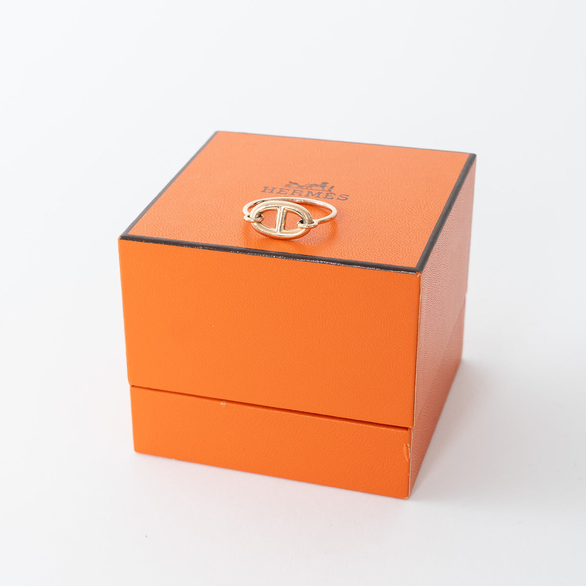 Hermes 18k Rose Gold Farandole Ring Size 53