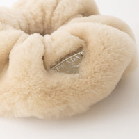 Prada Beige Shearling Scrunchie