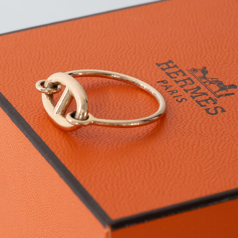 Hermes 18k Rose Gold Farandole Ring Size 53